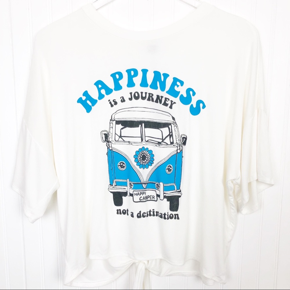 Happiness Is A Journey Cropped Graphic Tee